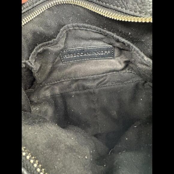 REBECCA MINKOFF Black strap crossbody bag purse genuine leather - Picture 5 of 5